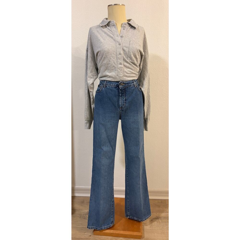 Vintage Baby Phat Jeans Womens 13 High Rise Flare Wide Leg Denim Cat Logo Y2K - Picture 3 of 6